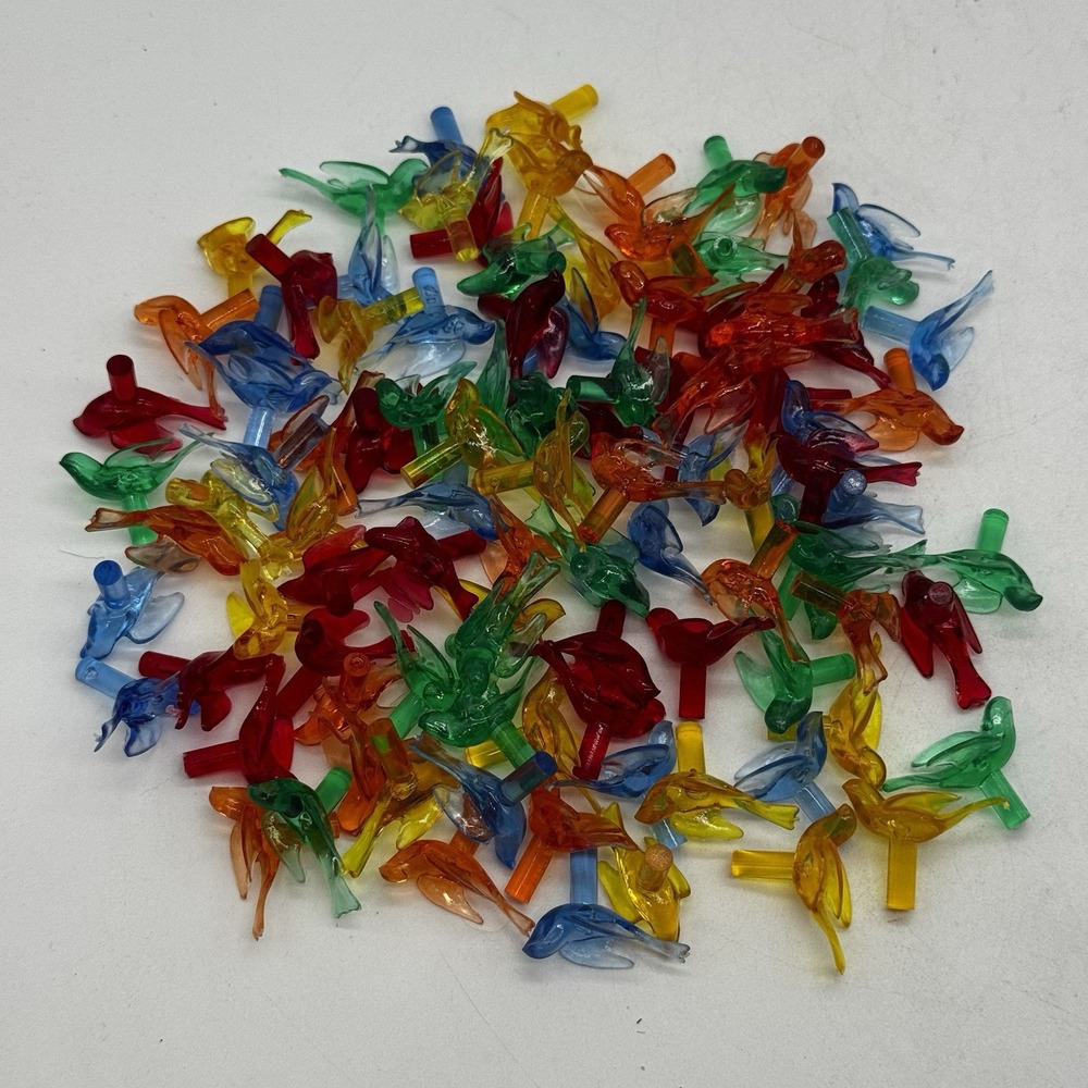 100 Doves Birds Pegs For Ceramic Christmas Tree Vtg 1 1/8" Evenly Mixed Lot